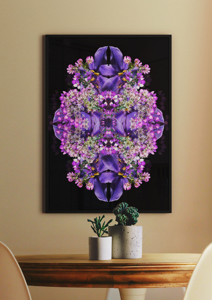 Purple Bells on Black Fine Art Print