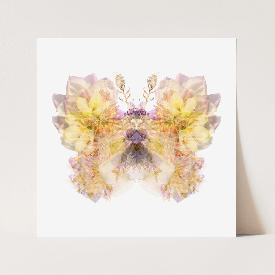 Lilac Floral Butterfly | Paper and Flower | Floral Art Print