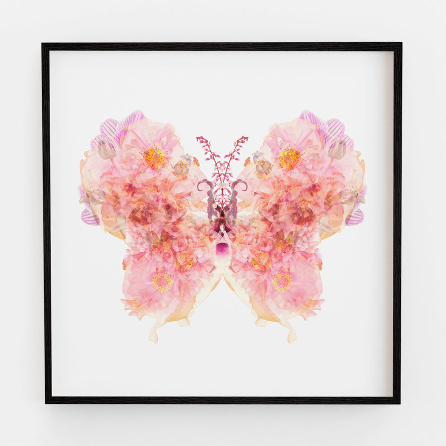 Pink Butterfly | Paper and Flower | Floral Art Print